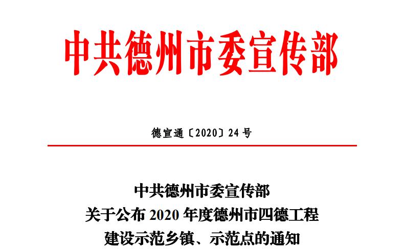 【喜报】91视频网页版进入页面颜料再添新名片：德州市“四德工程”建设示范点